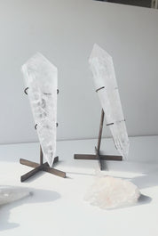 Clear Quartz Double Terminated Point on Stand