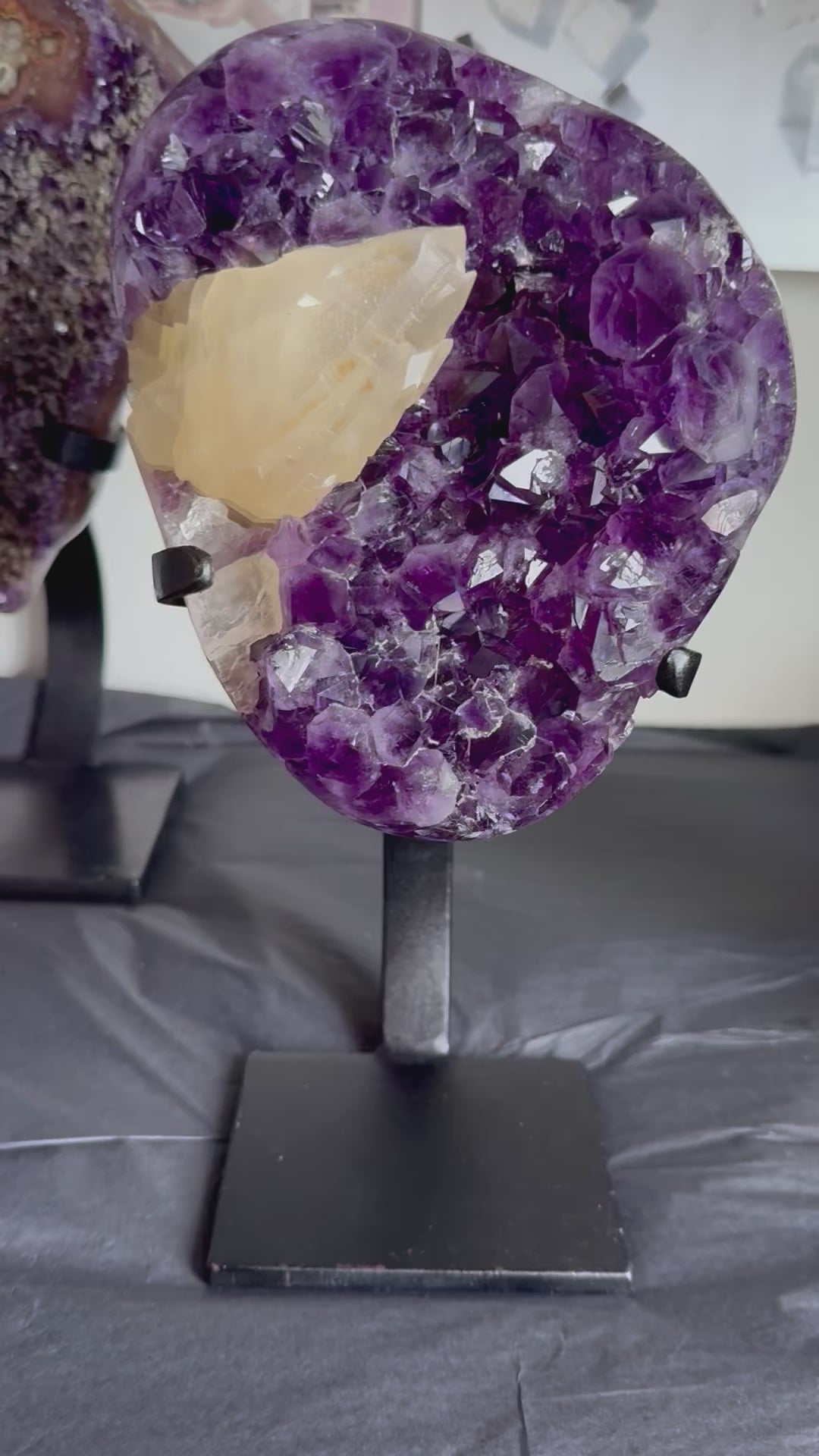 Amethyst w/ Calcite Geode on Stand 8.8lbs