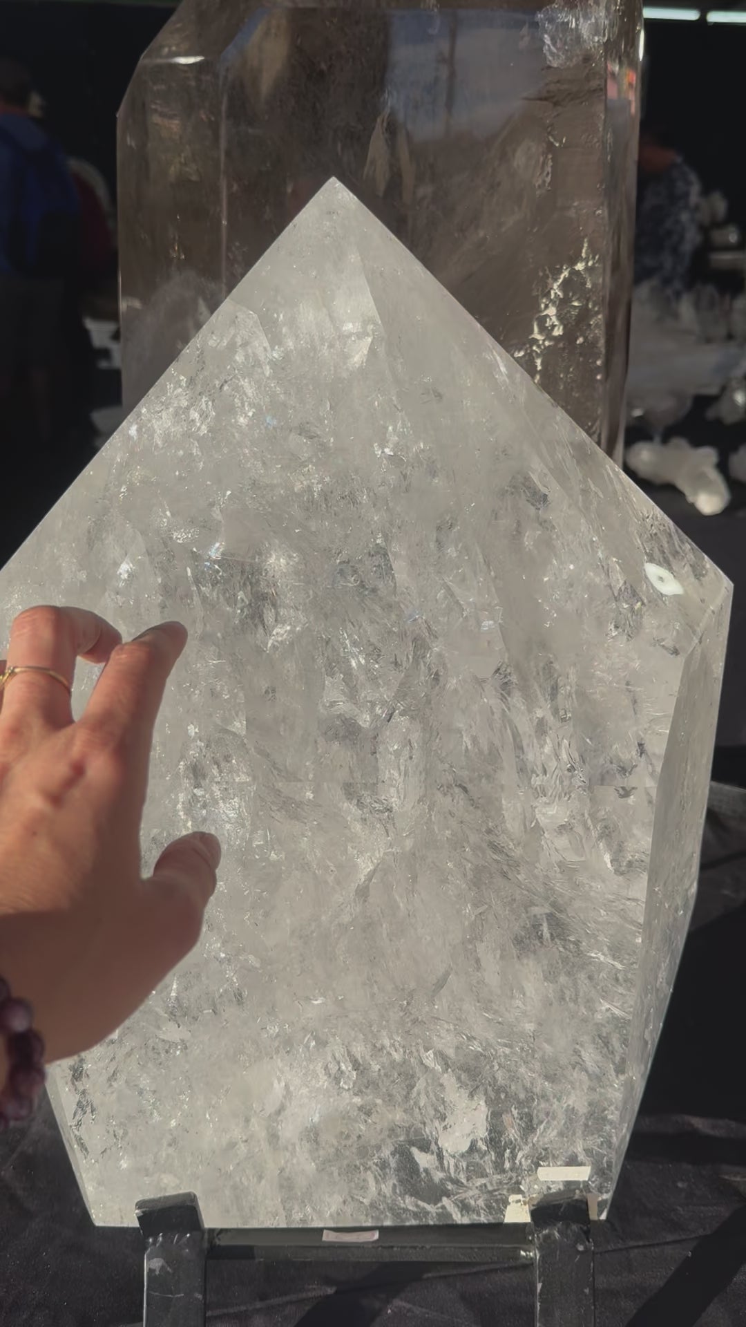 Massive Clear Quartz Point on Stand