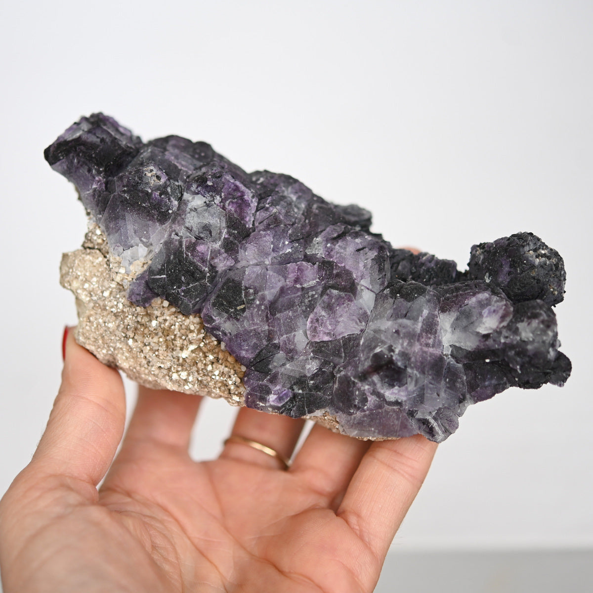 Purple Cubic Fluorite w feldspar