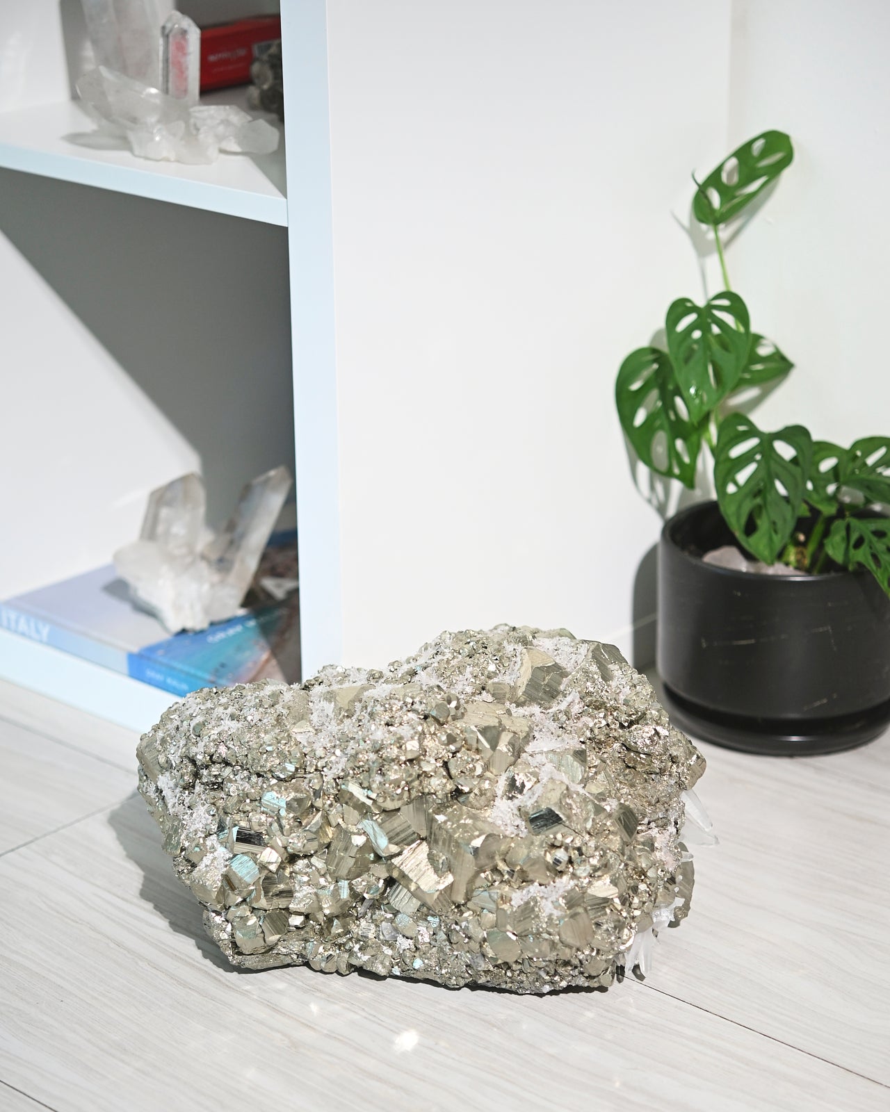 Rare 50lbs Pyrite w Clear Quartz Statement