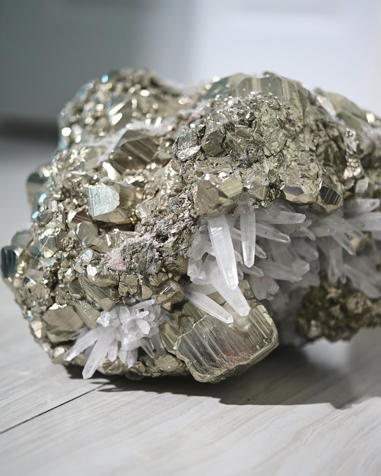 Rare 50lbs Pyrite w Clear Quartz Statement
