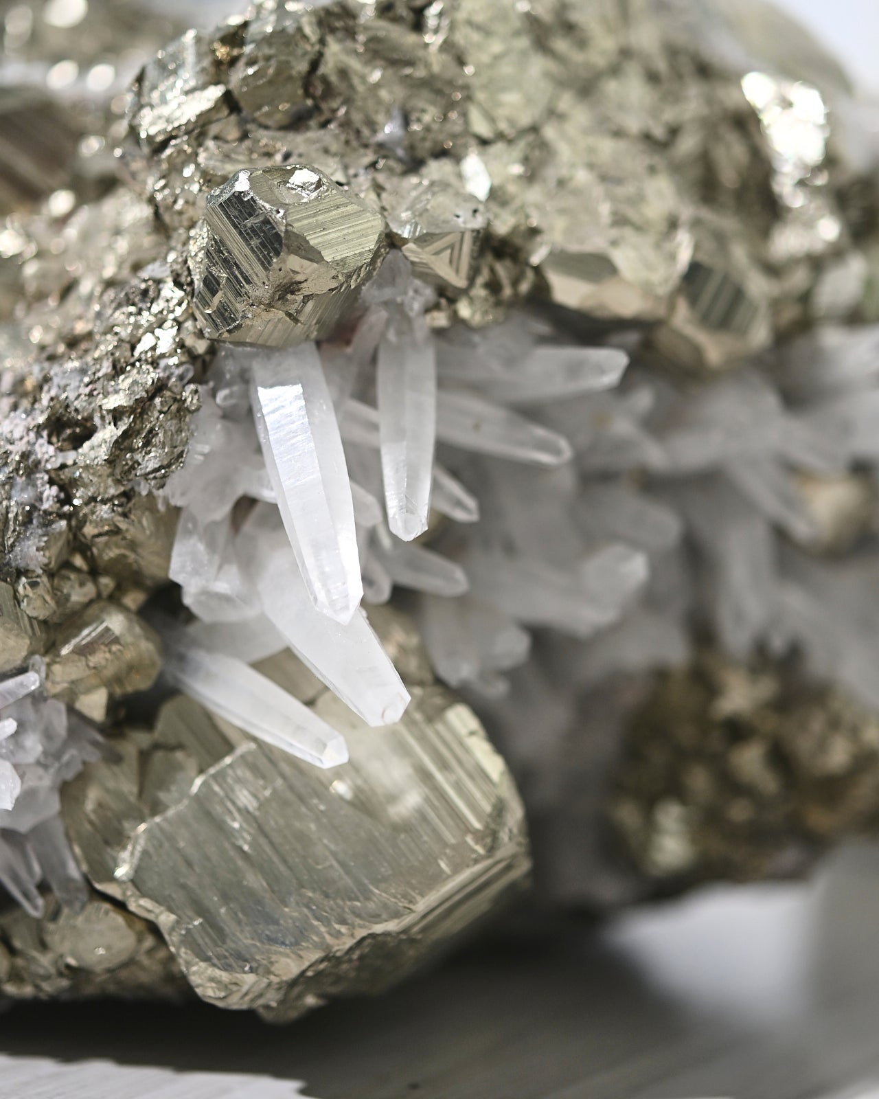Rare 50lbs Pyrite w Clear Quartz Statement