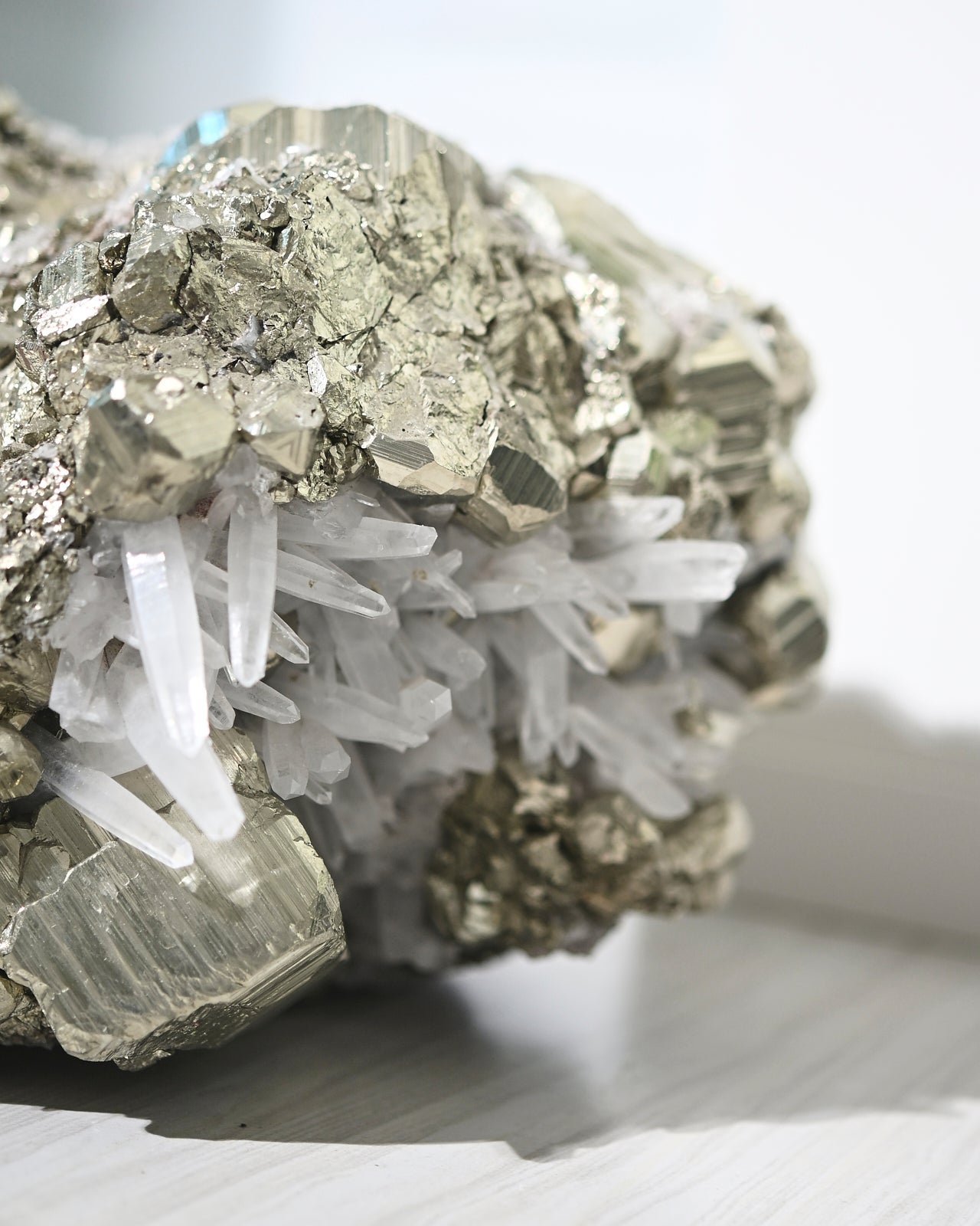 Rare 50lbs Pyrite w Clear Quartz Statement