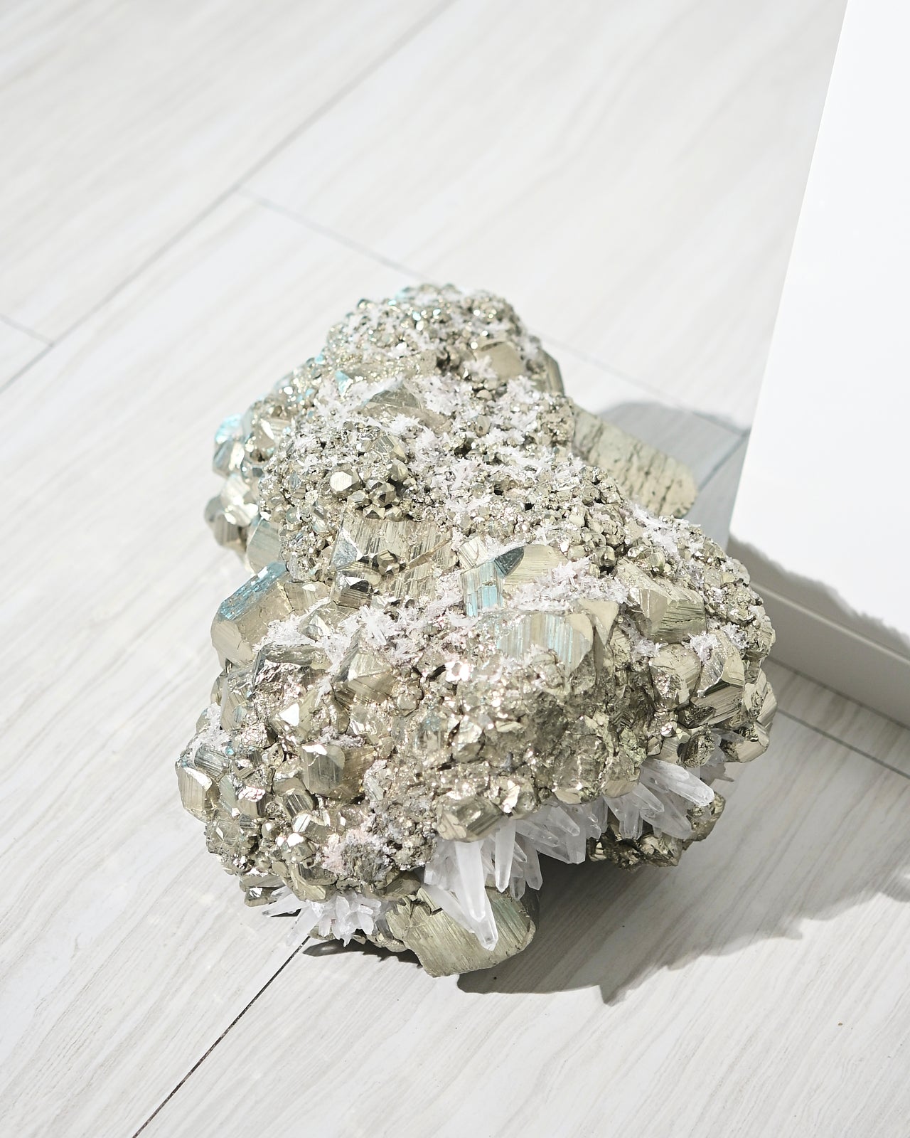 Rare 50lbs Pyrite w Clear Quartz Statement