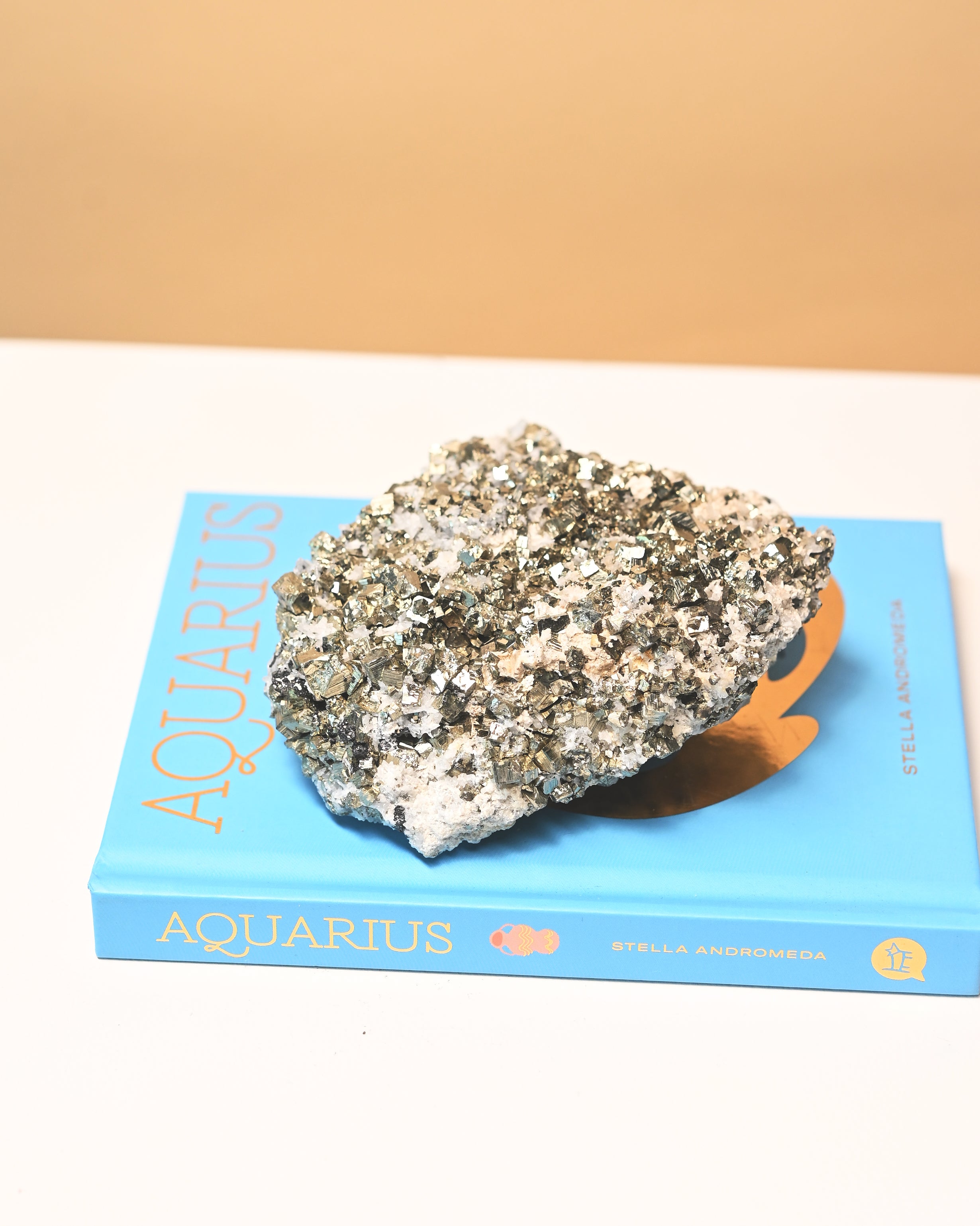 Cubic Pyrite and Quartz Crystal Cluster 4in