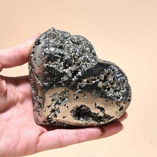 Pyrite Heart 4 inch