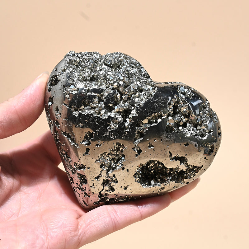 Pyrite Heart 4 inch