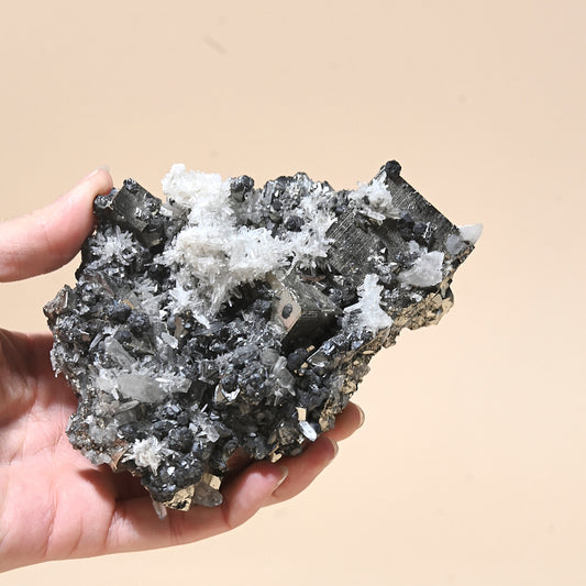 Pyrite Quartz Cluster  5 inch