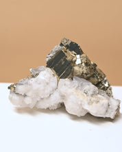 Pyrite and Calcite Crystal Cluster 3in