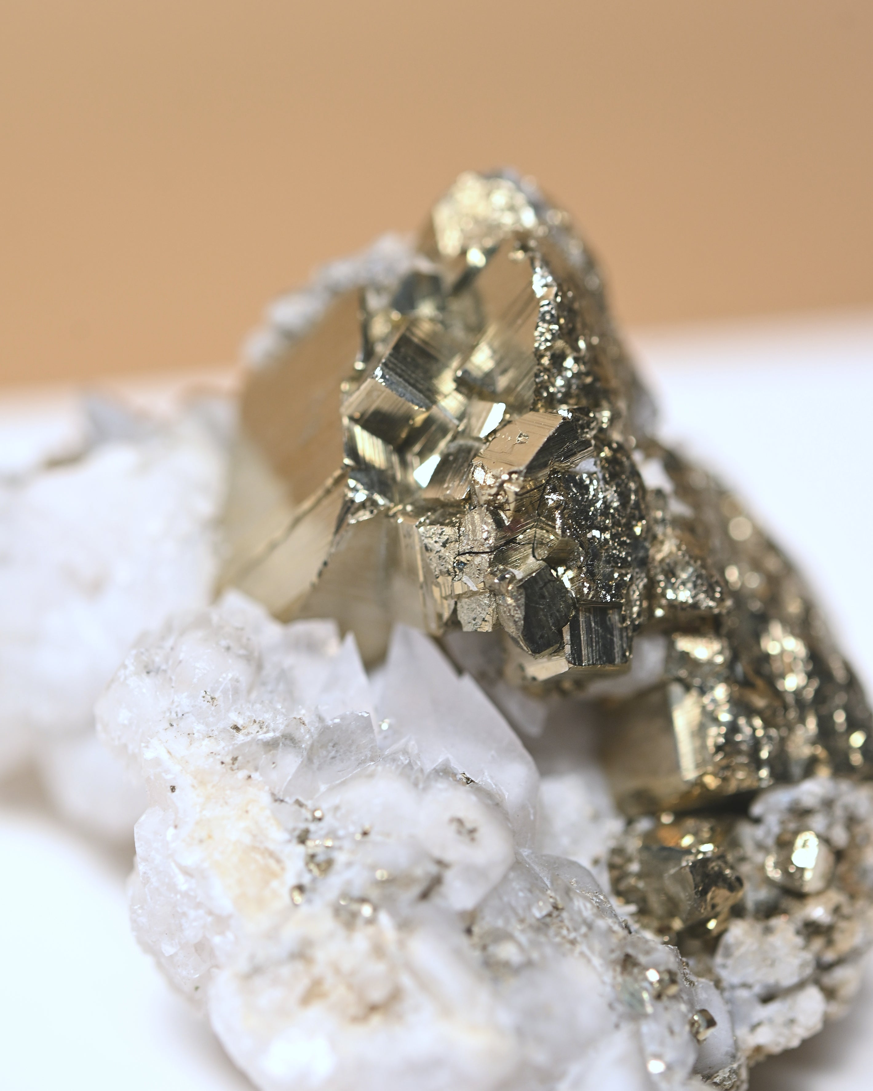 Pyrite and Calcite Crystal Cluster 3in