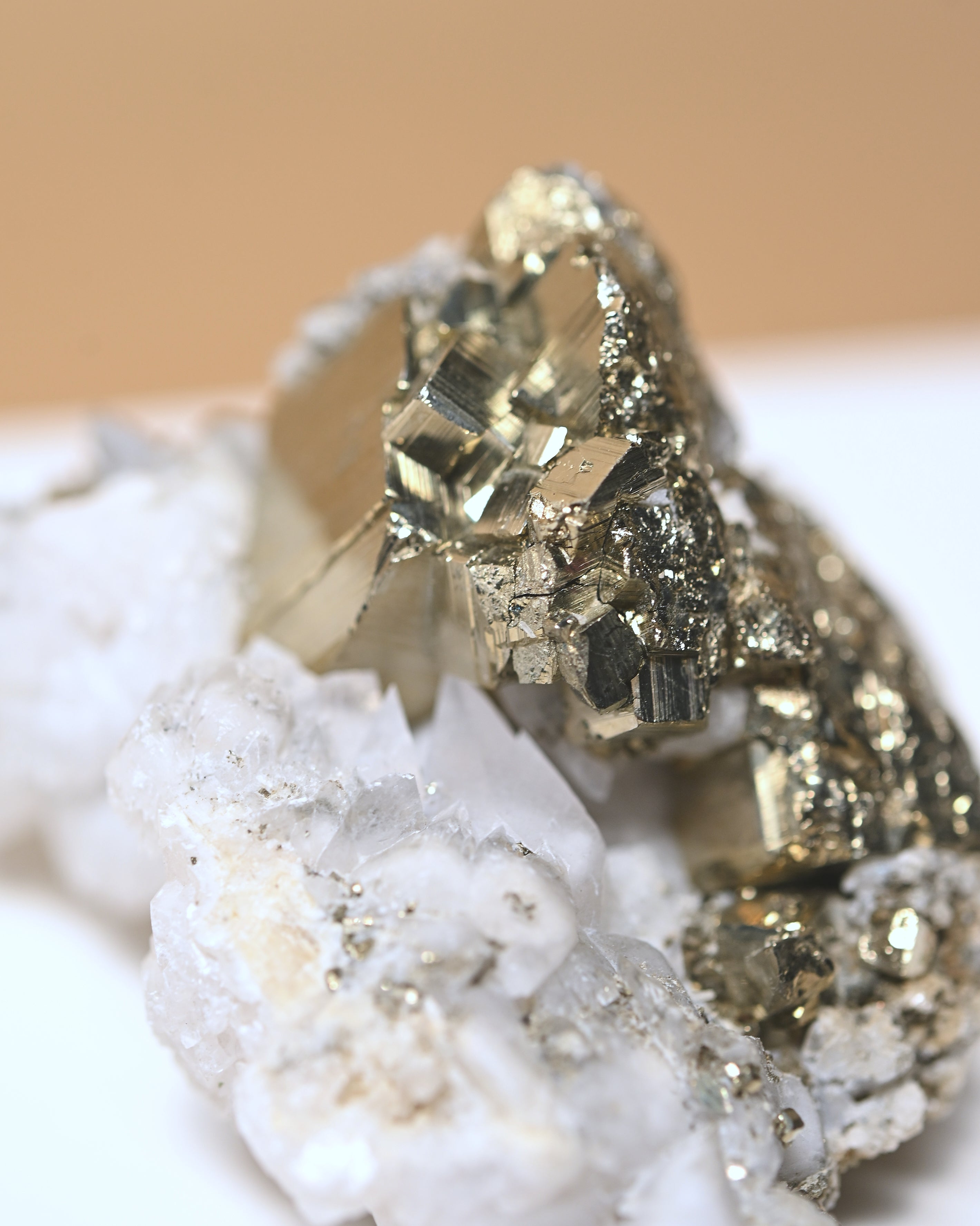 Pyrite and Calcite Crystal Cluster 3in