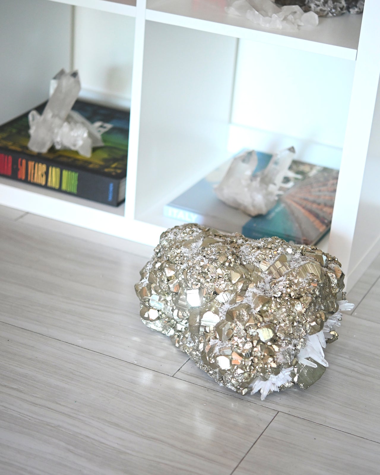 Rare 50lbs Pyrite w Clear Quartz Statement