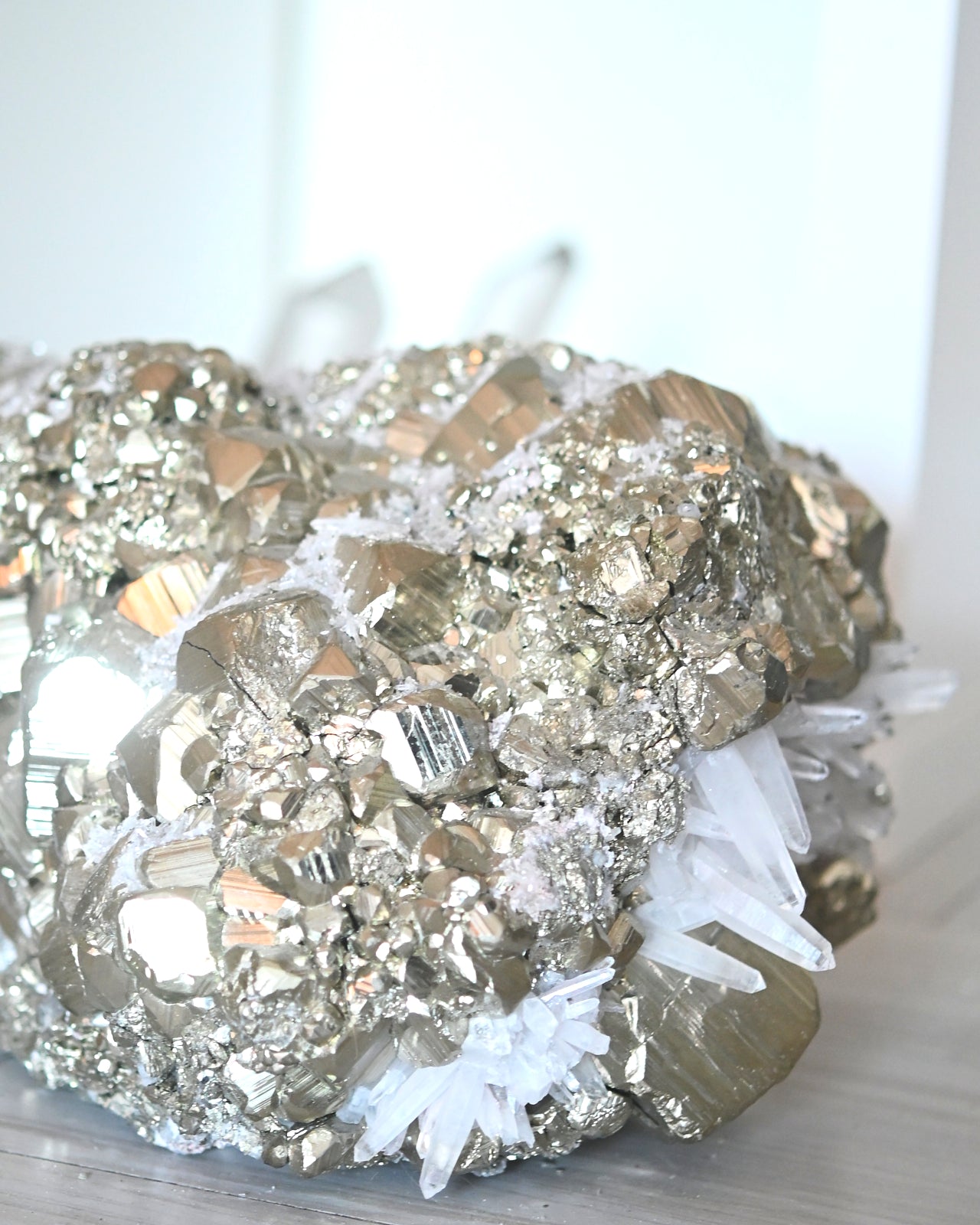 Rare 50lbs Pyrite w Clear Quartz Statement