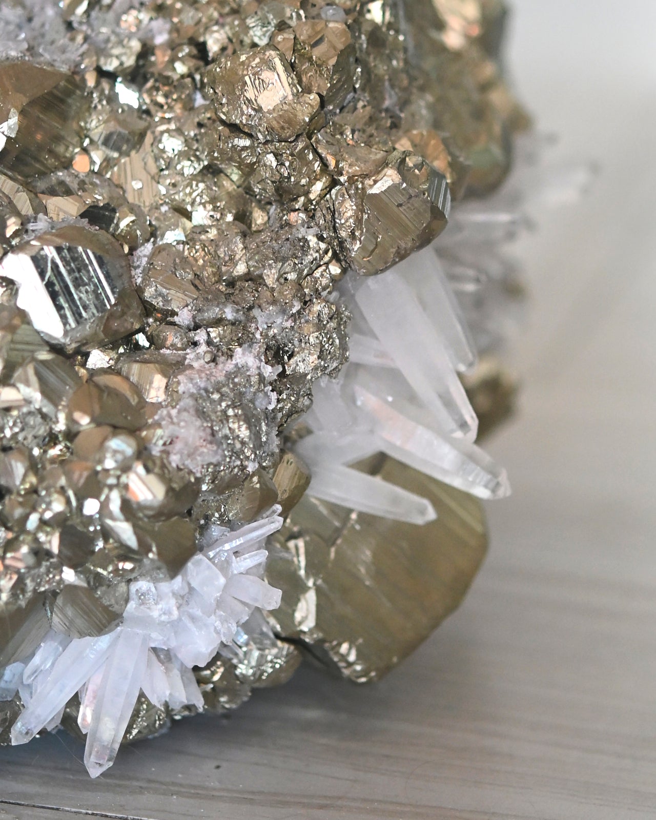 Rare 50lbs Pyrite w Clear Quartz Statement