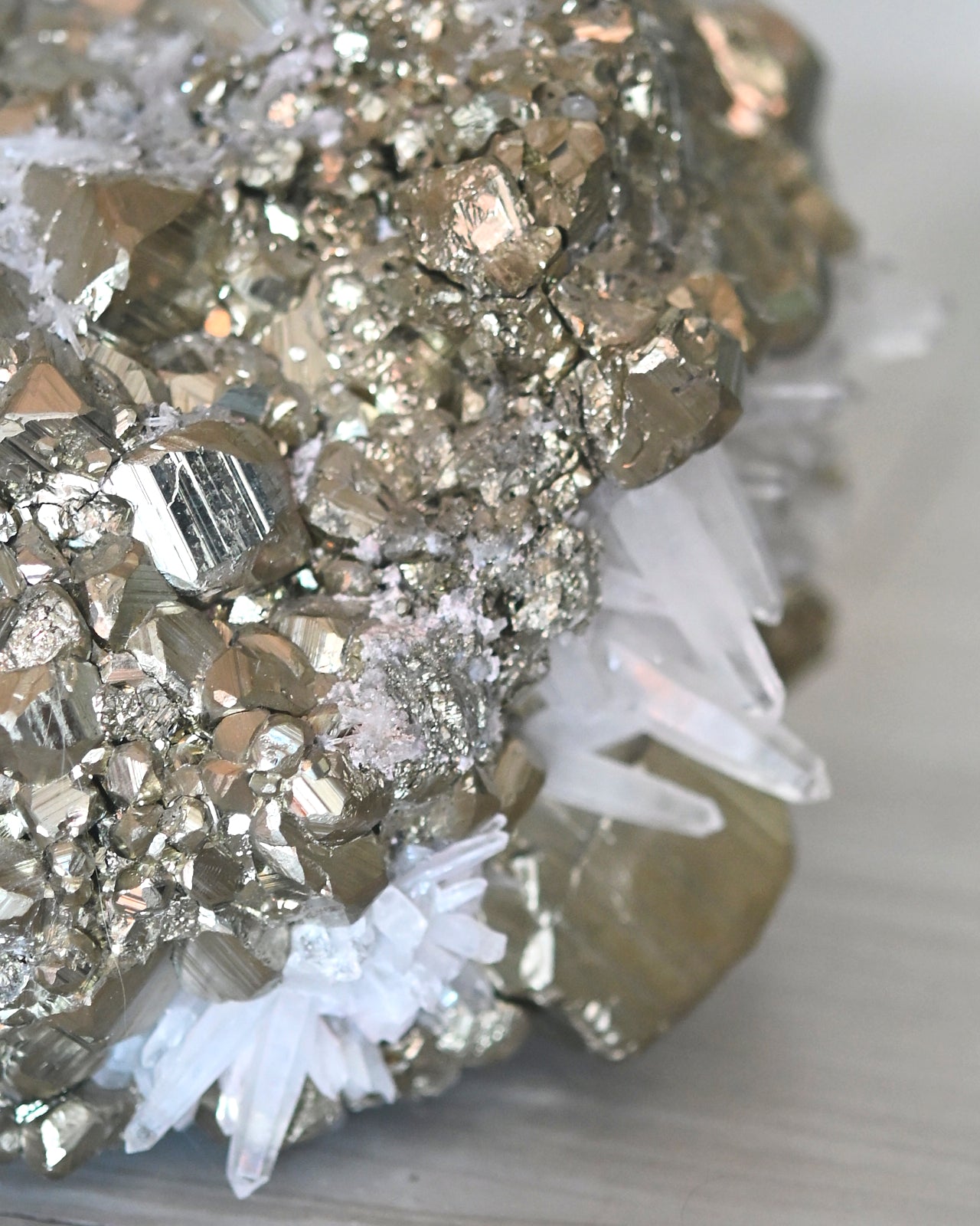 Rare 50lbs Pyrite w Clear Quartz Statement