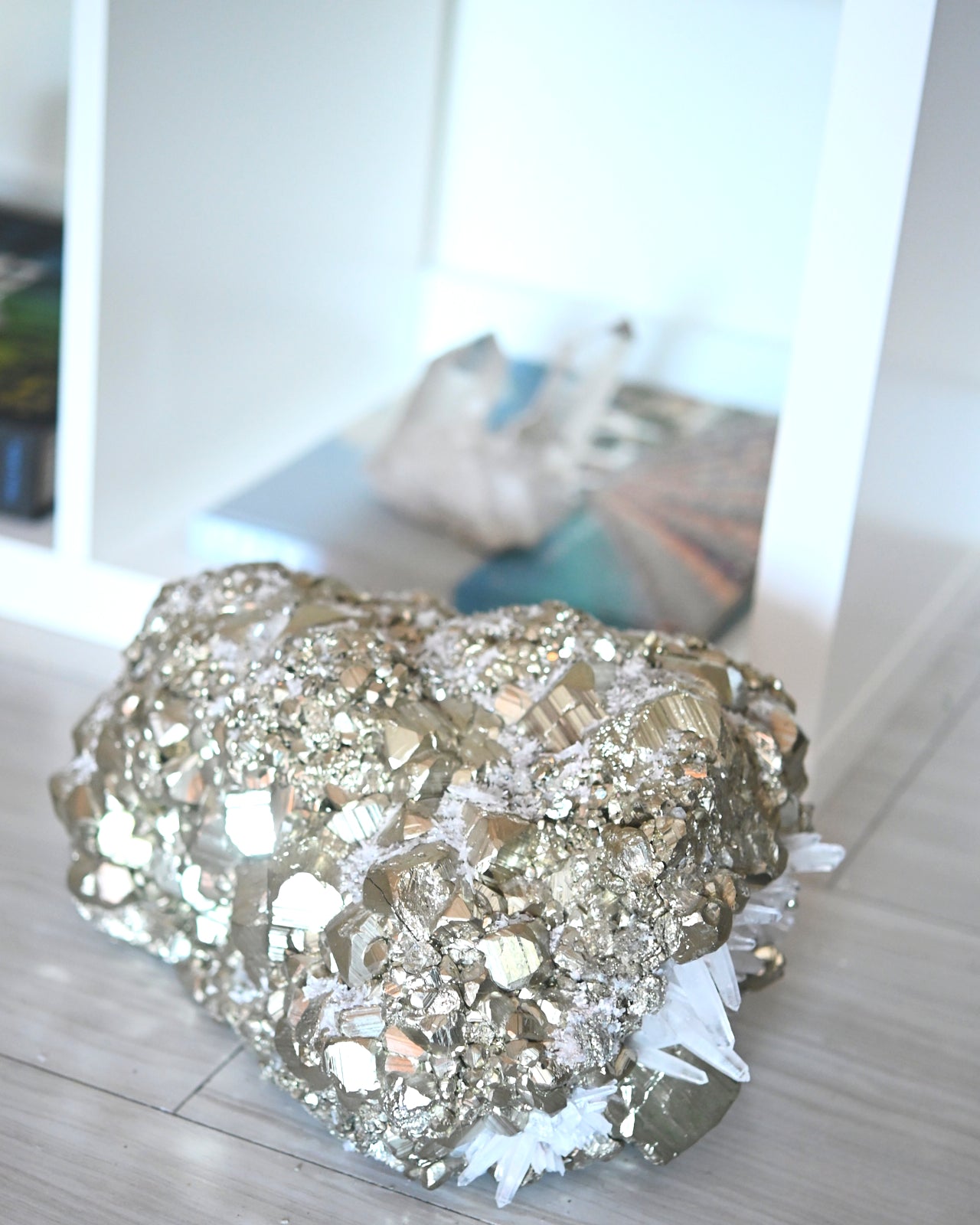 Rare 50lbs Pyrite w Clear Quartz Statement
