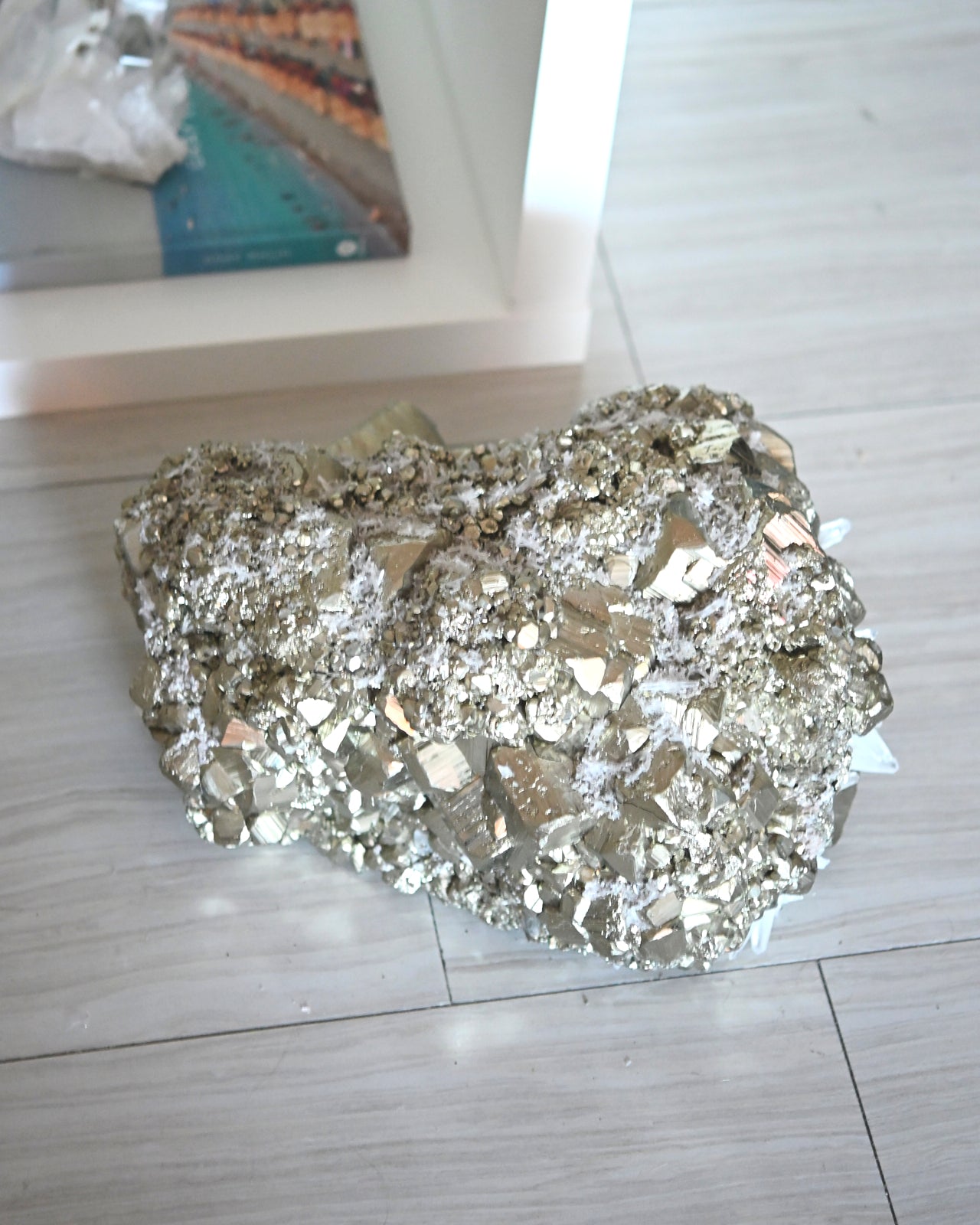 Rare 50lbs Pyrite w Clear Quartz Statement