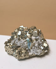 Cubic Pyrite and Quartz Crystal Cluster 3 in