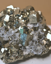 Cubic Pyrite and Quartz Crystal Cluster 3 in