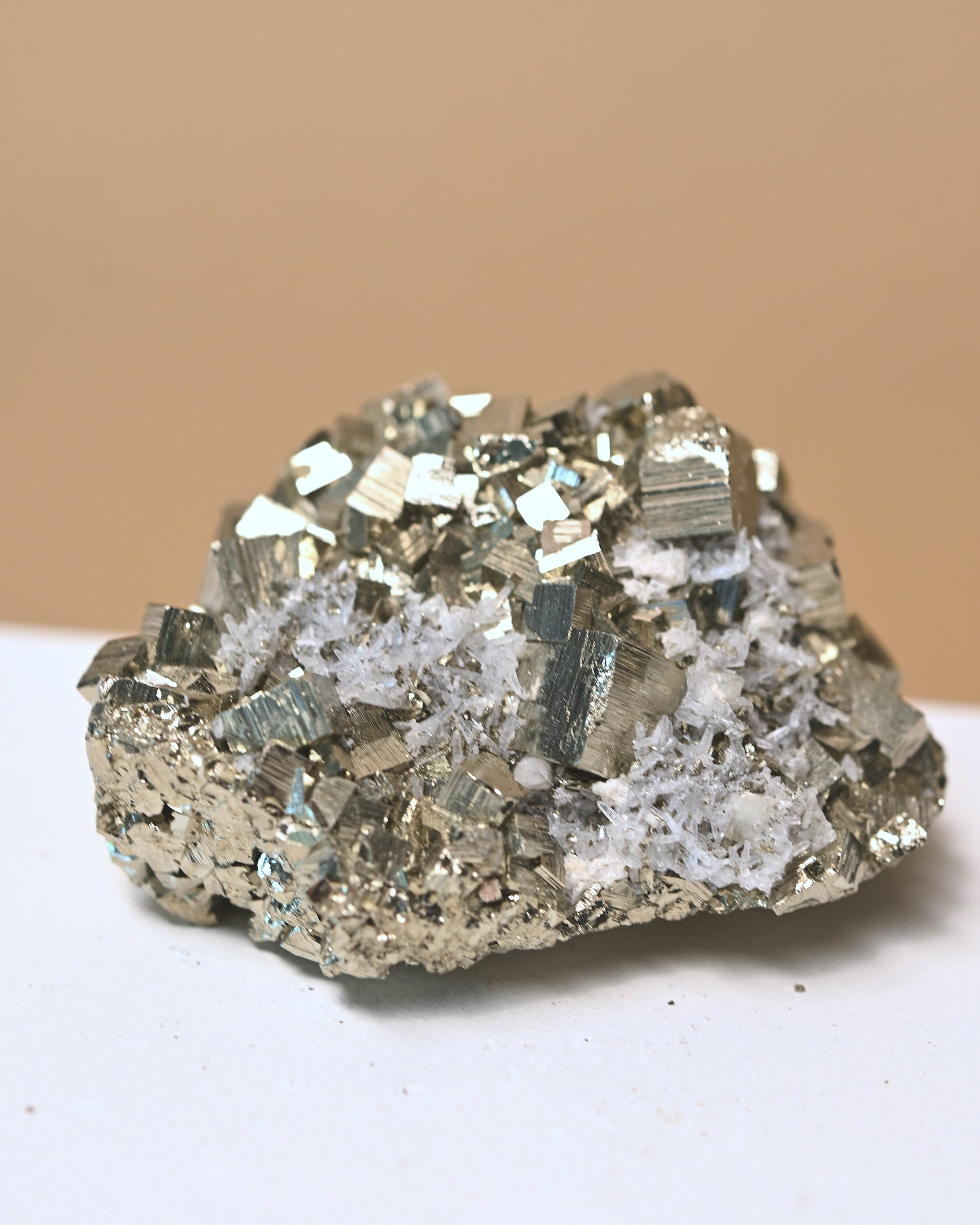 Cubic Pyrite and Quartz Crystal Cluster 3 in