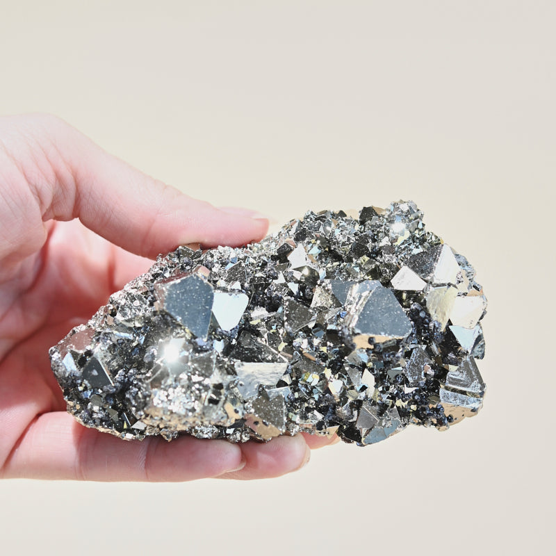 Unique Triangle Pyrite Cluster 4 inch