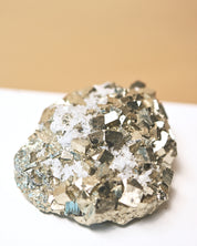 Cubic Pyrite and Quartz Crystal Cluster 3 in