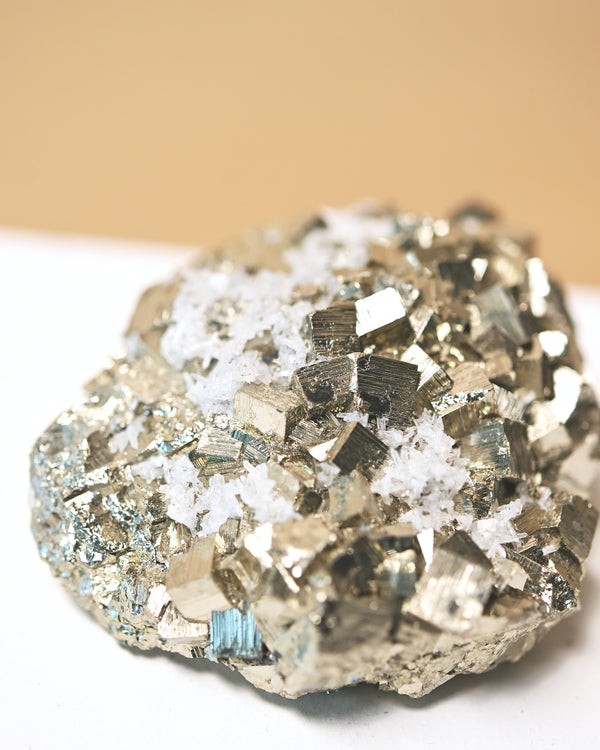 Cubic Pyrite and Quartz Crystal Cluster 3 in