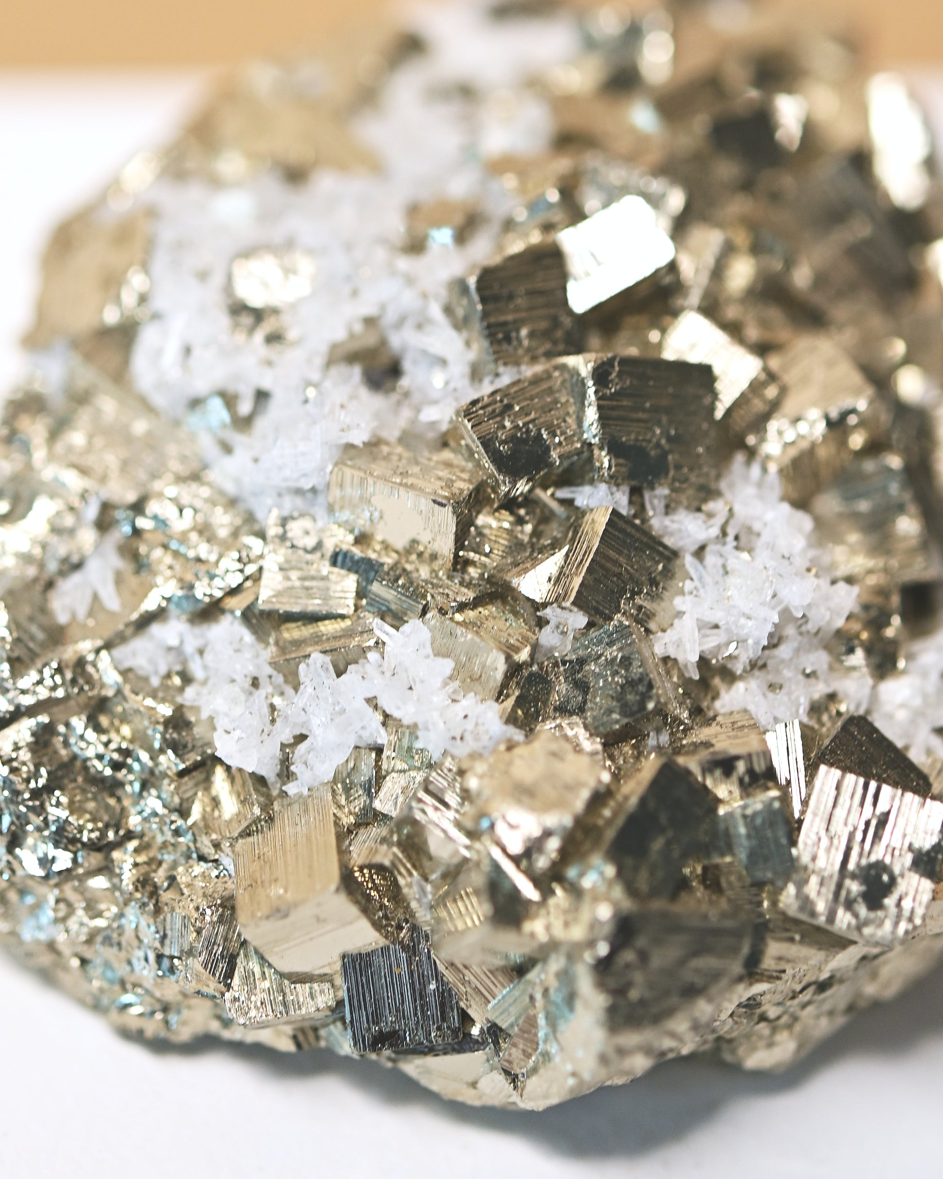 Cubic Pyrite and Quartz Crystal Cluster 3 in