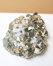 Cubic Pyrite and Quartz Crystal Cluster 3 in