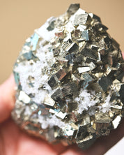 Cubic Pyrite and Quartz Crystal Cluster 3 in