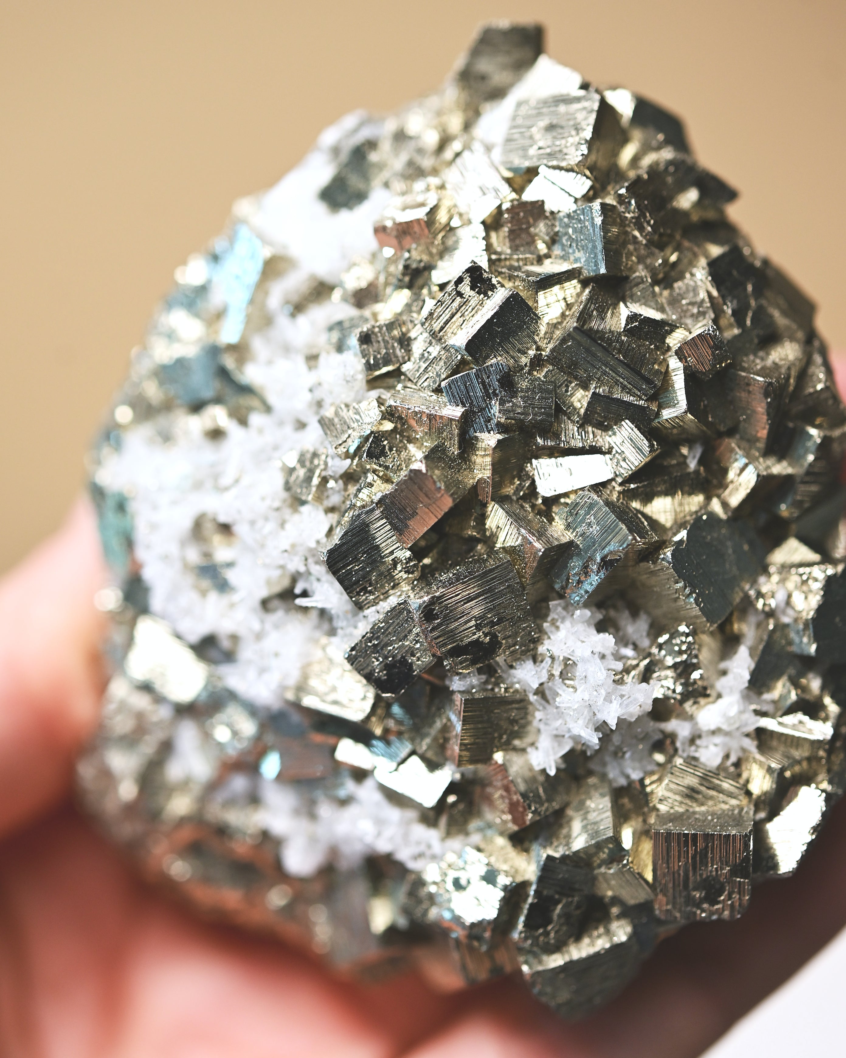 Cubic Pyrite and Quartz Crystal Cluster 3 in