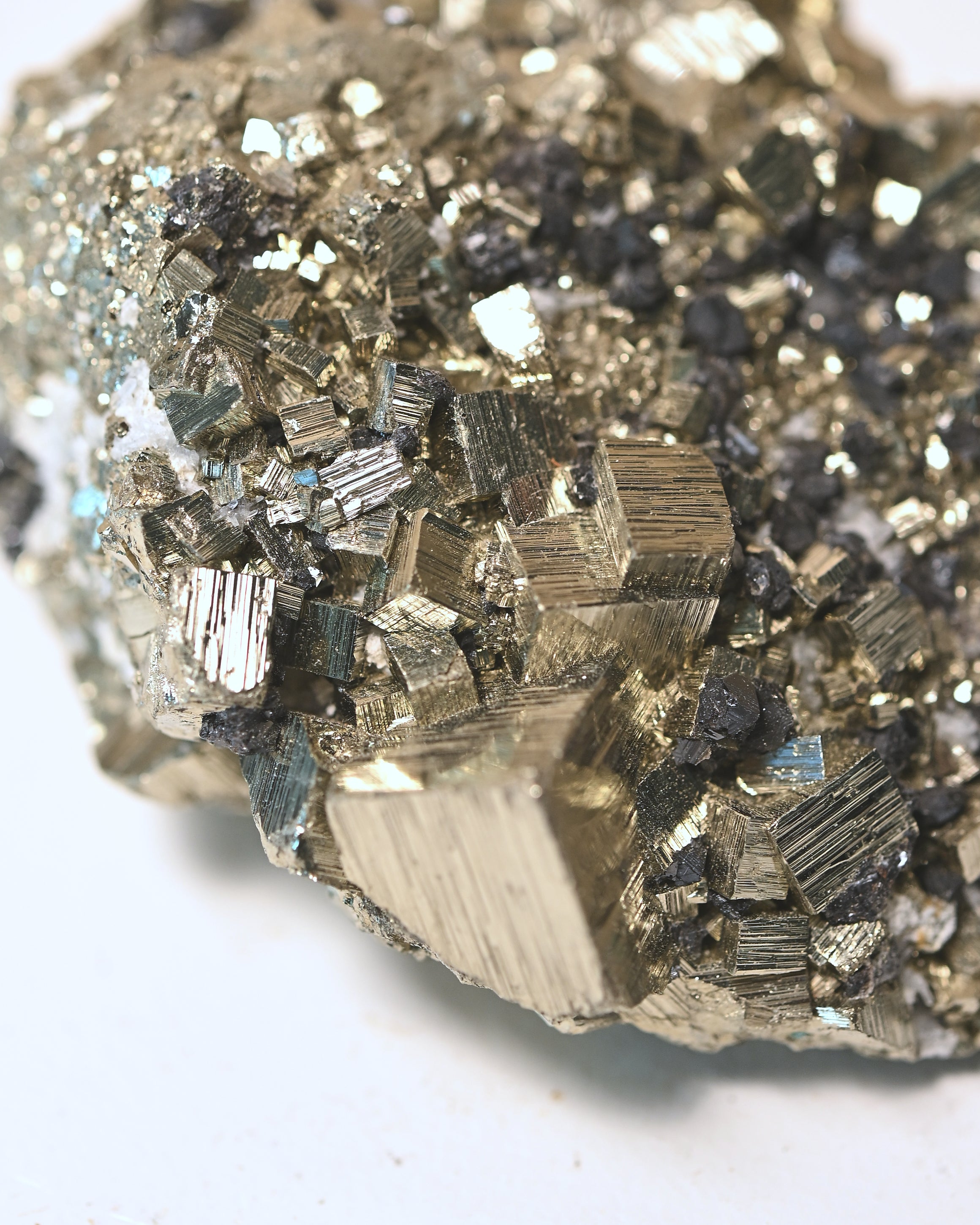 Peruvian Pyrite Cluster – Natural Cubic Crystal 3in – CRYSTALS.COM