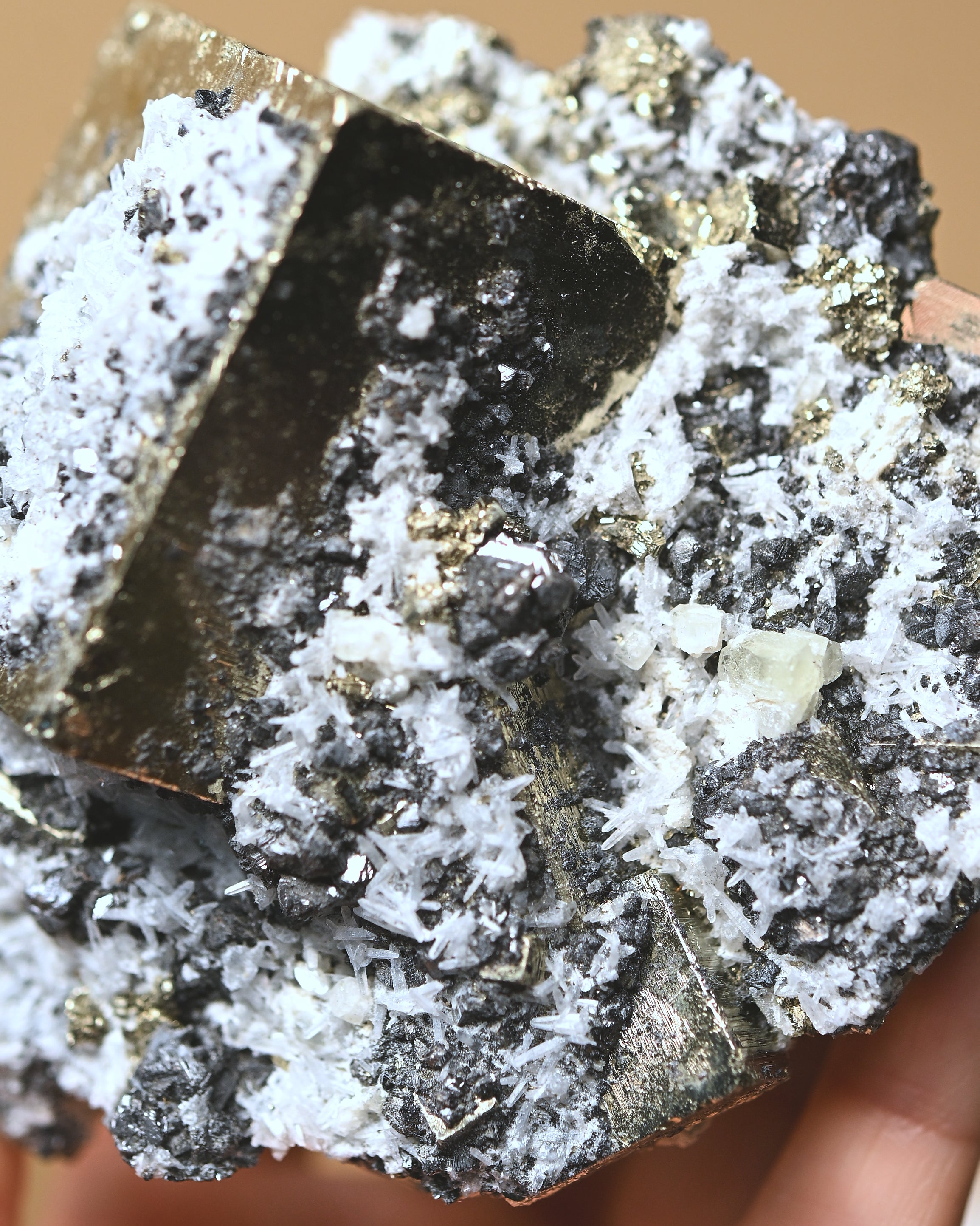 Galena, Pyrite + Quartz Cluster 1.4lbs
