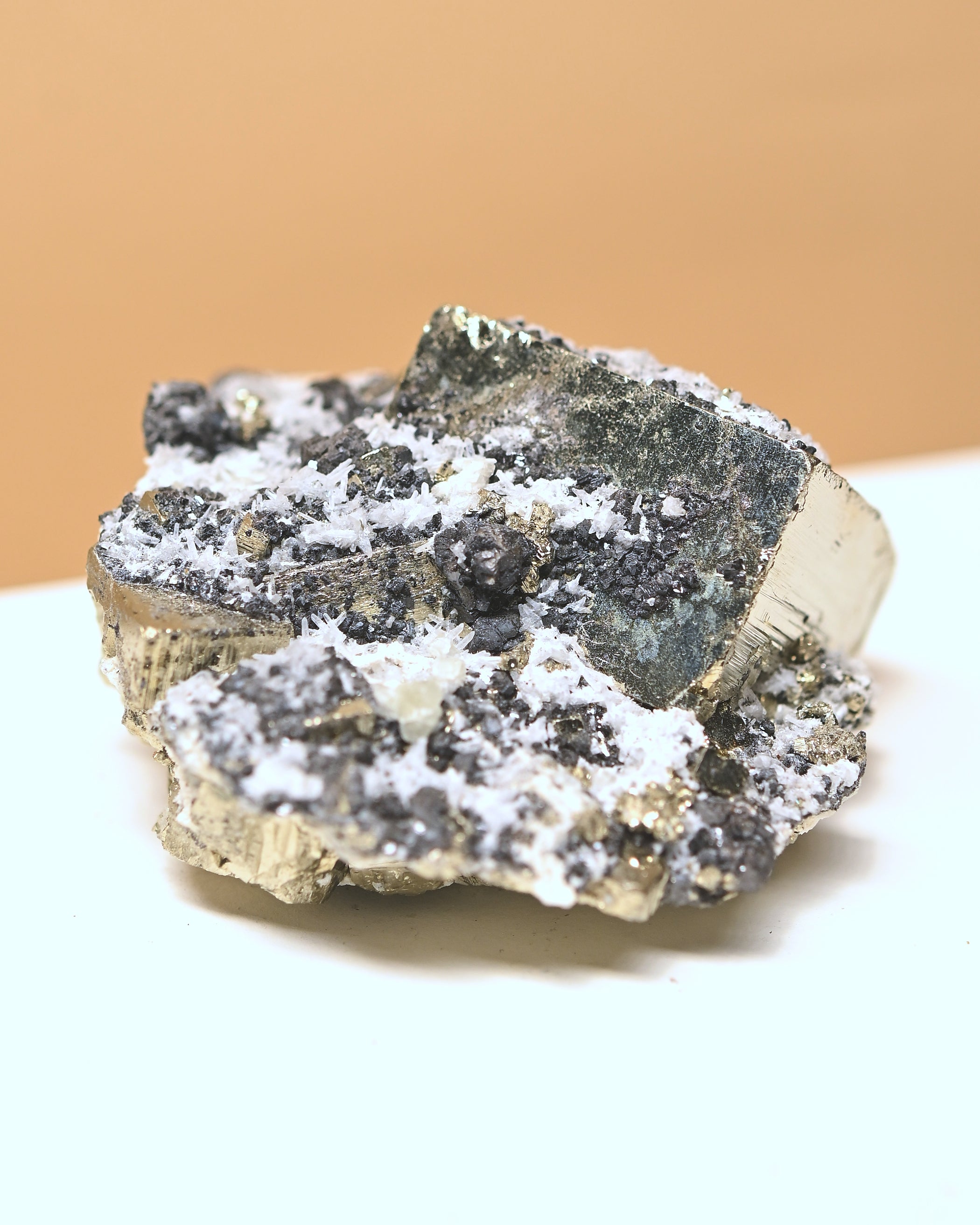 Galena, Pyrite + Quartz Cluster 1.4lbs