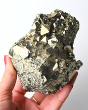 Octahedral pyrite cluster top view