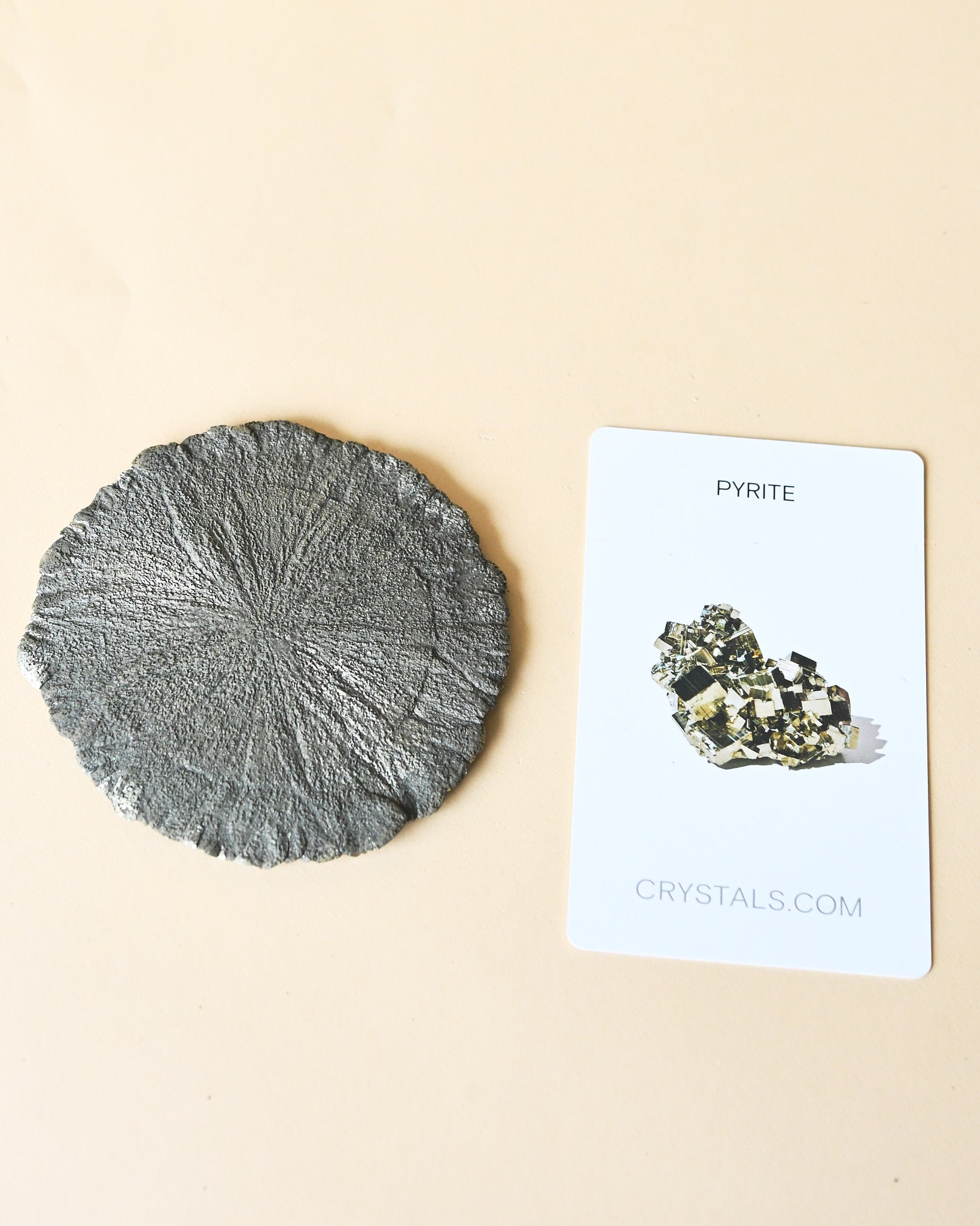 Illinois Pyrite Sun, Sparta 400g - pyrite crystal cluster specimen side view