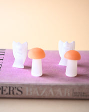 Two-Tone Selenite Mushroom - selenite crystal side view