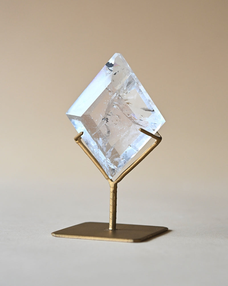 Clear Quartz Diamond on Stand