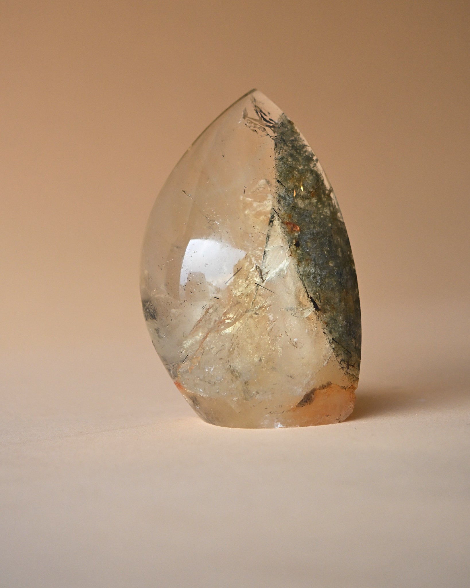 Chlorite & Rutile Included Quartz Flame