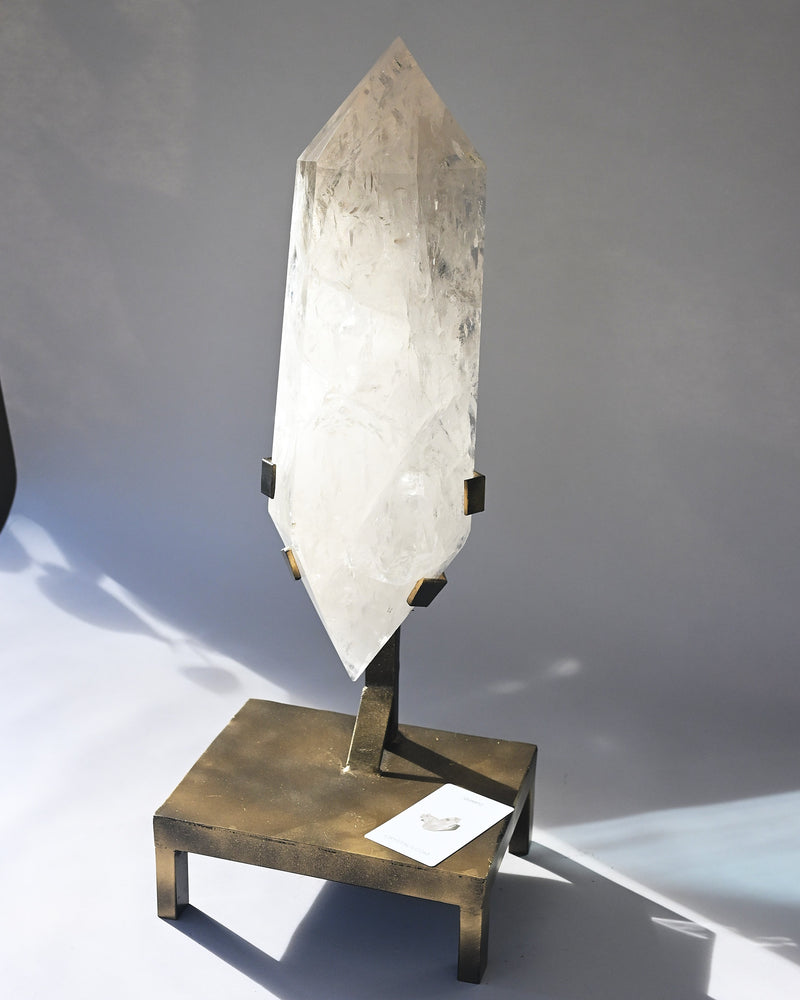 44lb Double-Terminated Quartz Point on Custom Stand