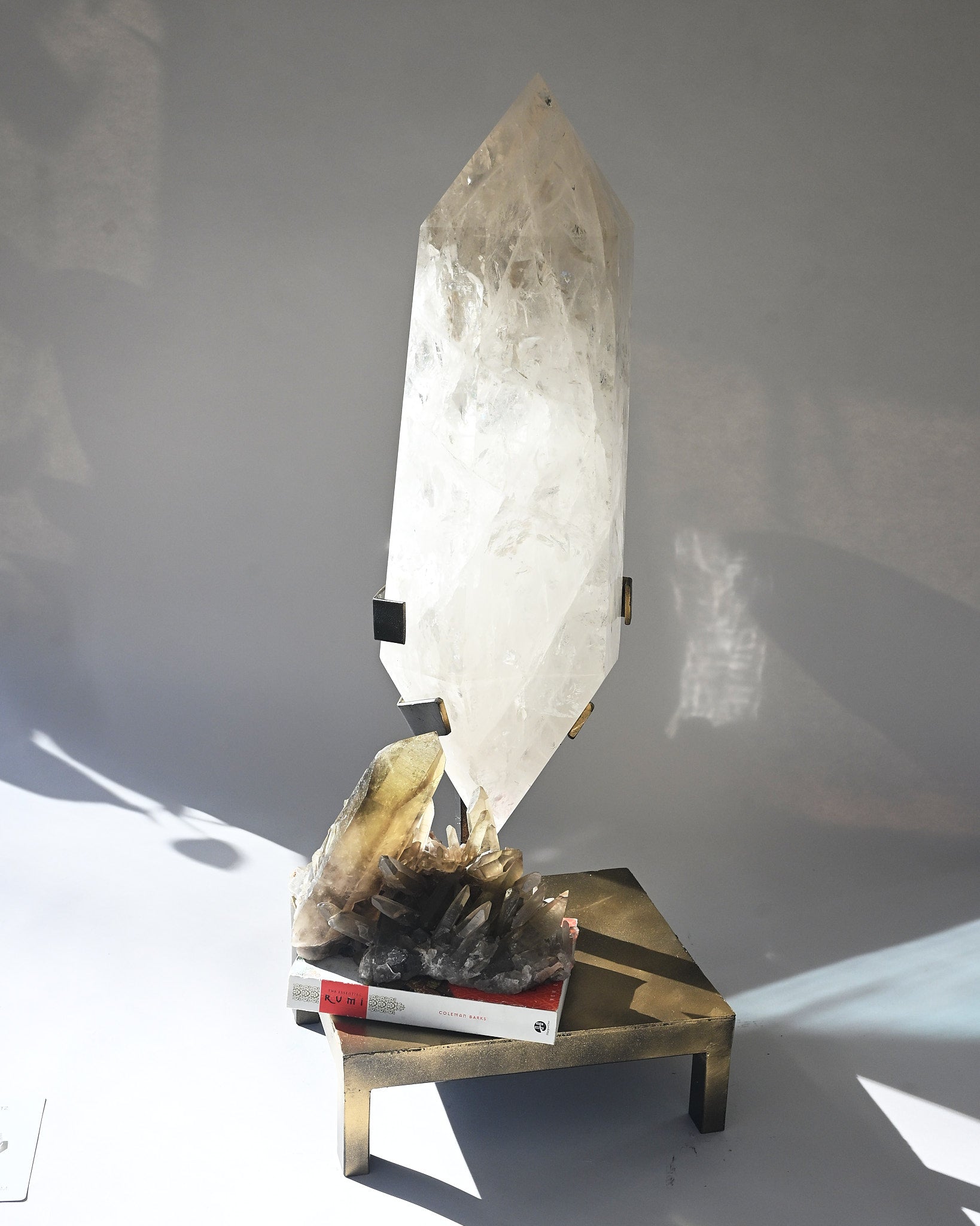 44lb XXL  Double-Terminated Quartz Point on Custom Stand