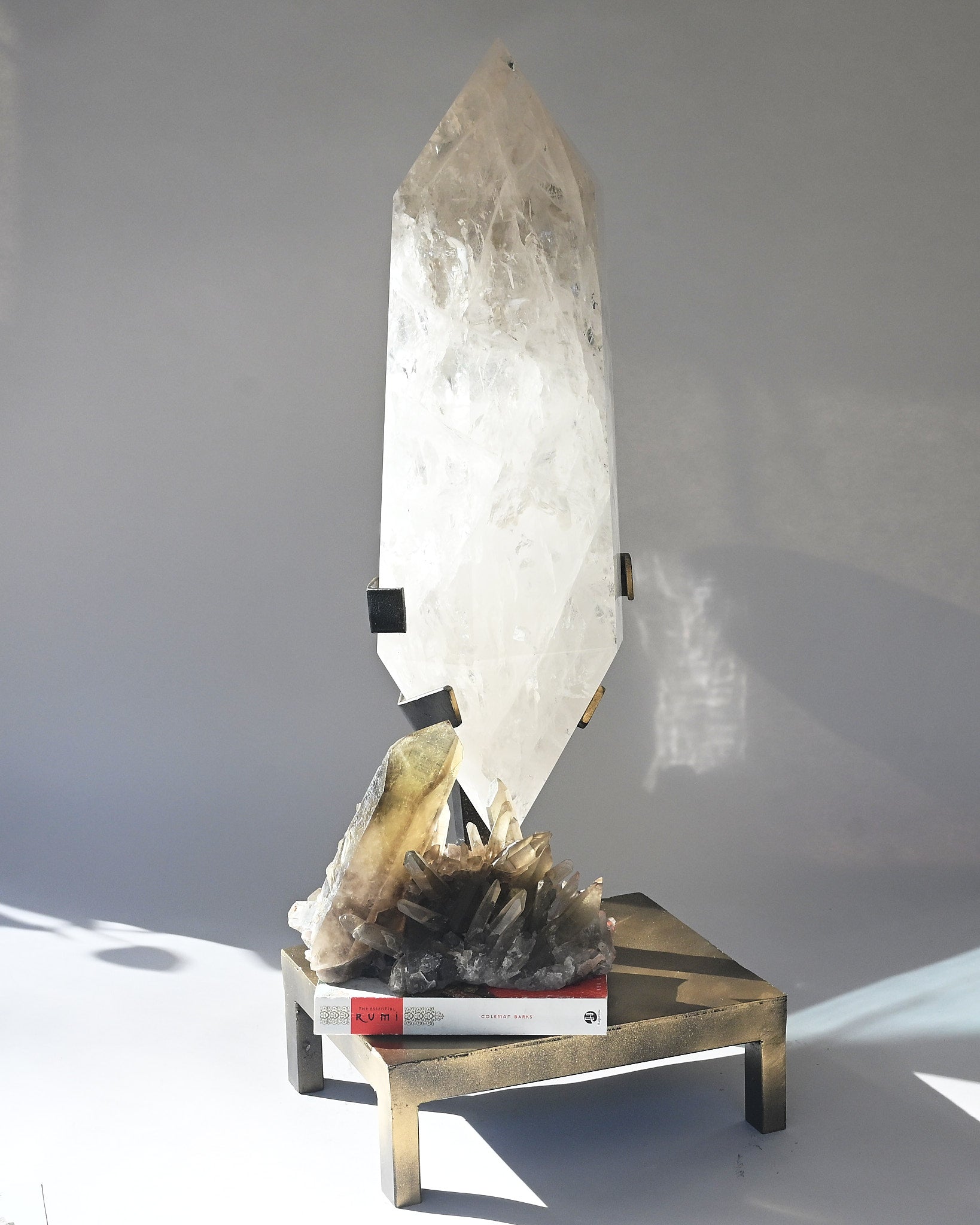 Quartz Point Stand 44lb XXL Double-Terminated Quartz Point | Brazil Crystal on Stand ...