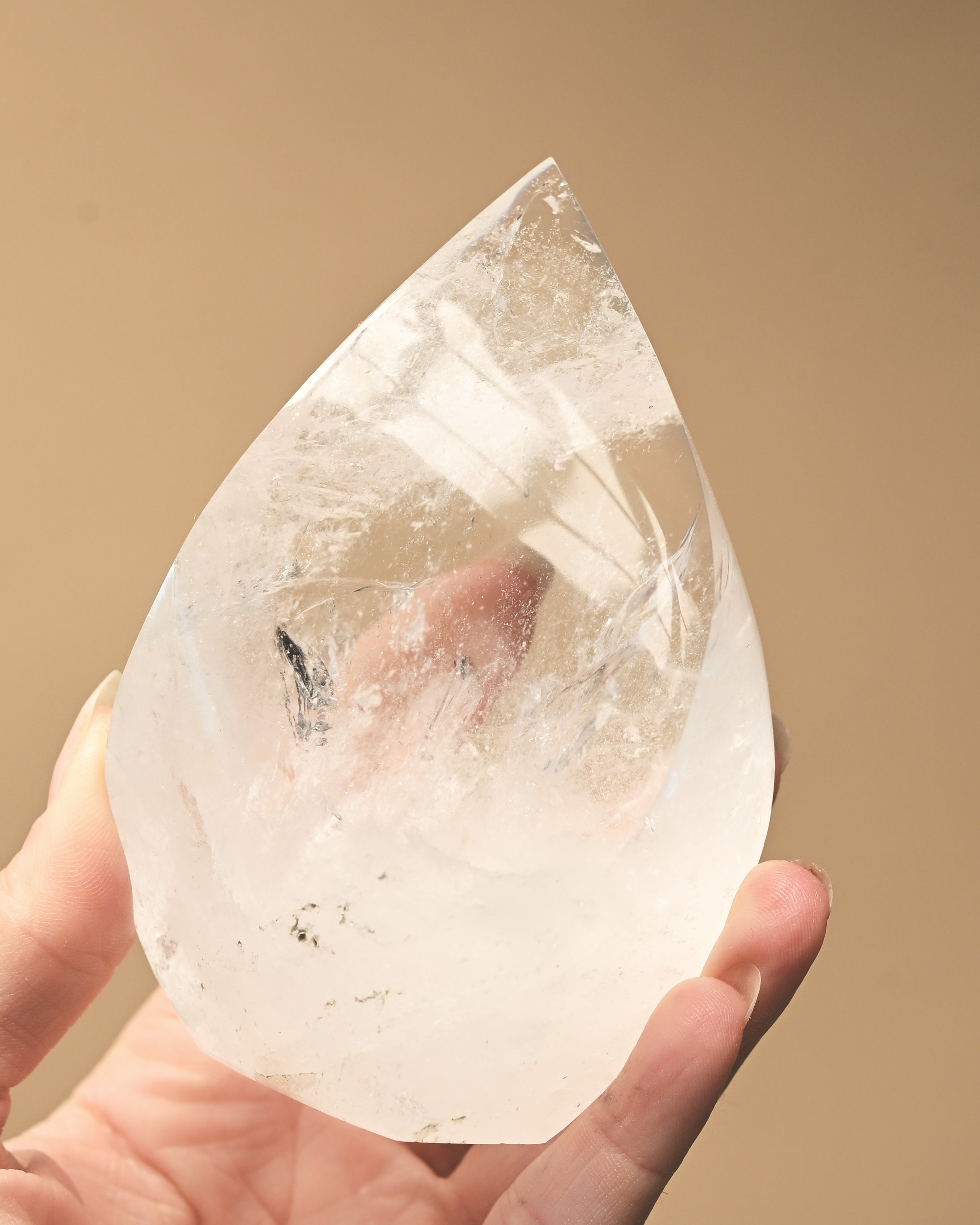 Clear Quartz flame 4 inch