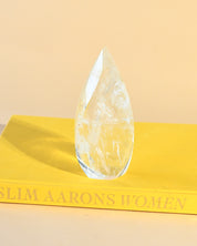 Brazilian Quartz Flame 6 iin - clear quartz crystal styled in home