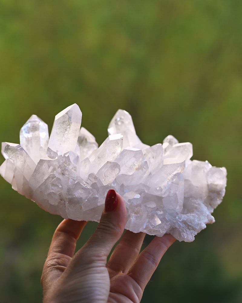 Arkansas Clear Quartz Cluster 2.175 lb — front