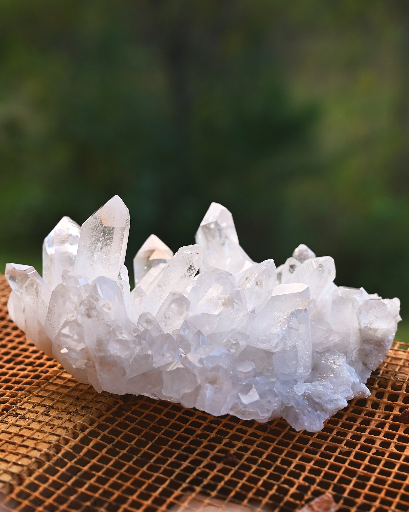 Arkansas Clear Quartz Cluster 2.175 lb - profile on natural surface