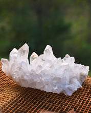 Arkansas Clear Quartz Cluster 2.175 lb - profile on natural surface