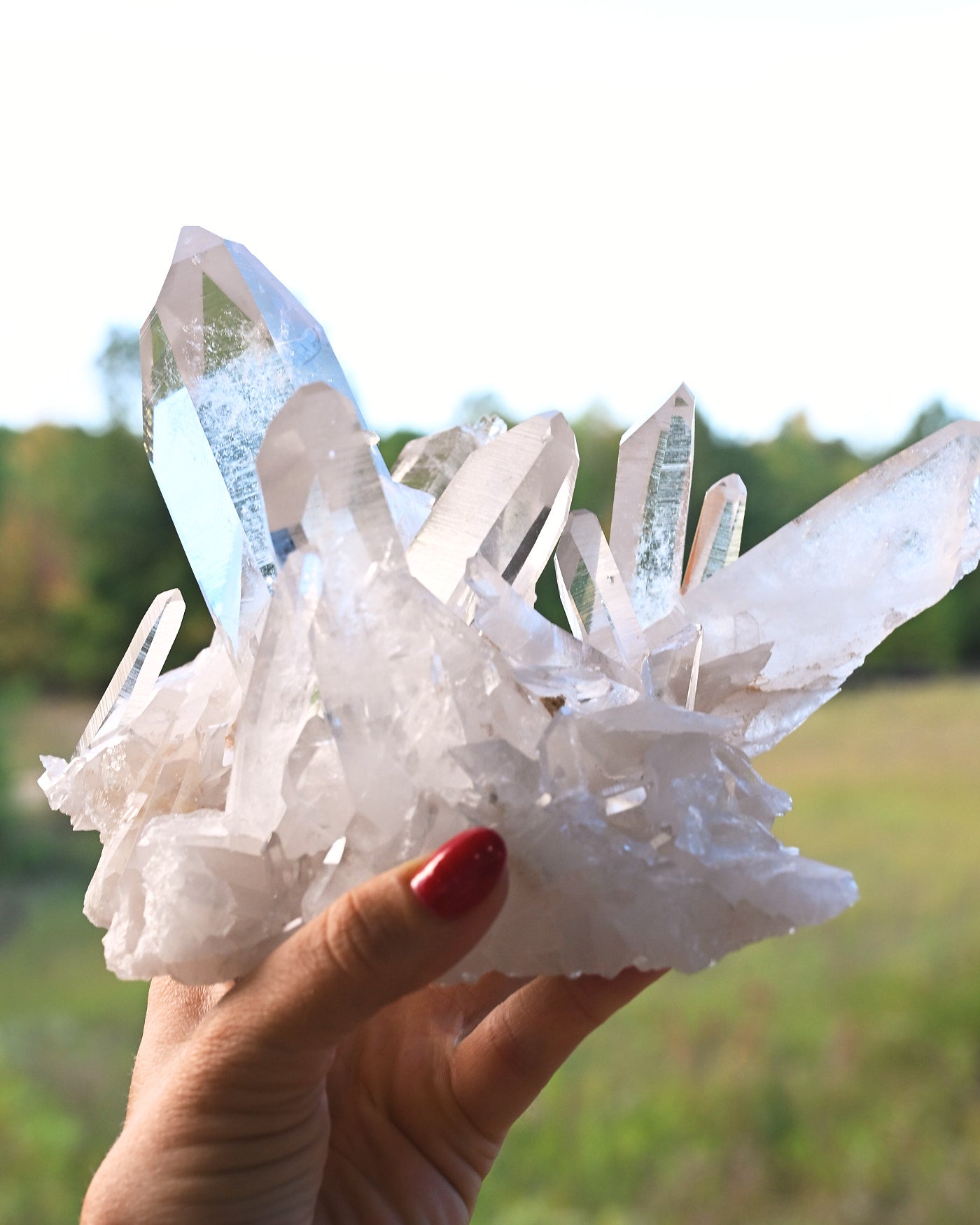 Arkansas Clear Quartz Cluster 2.995 lb — front