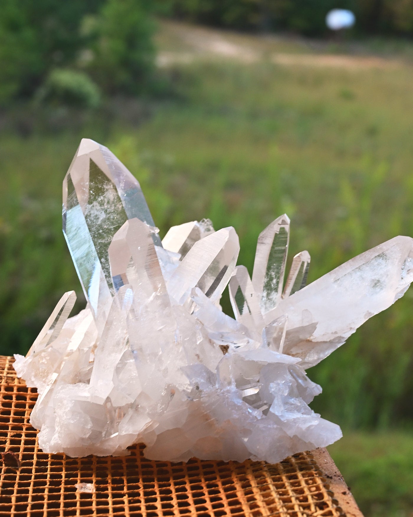 Arkansas Clear Quartz Cluster 2.995 lb — side